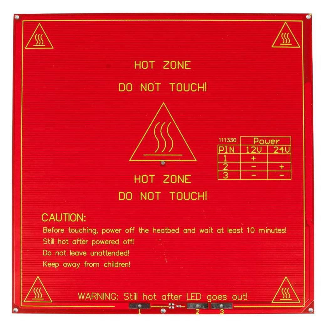 Allnet 4duino 3D Drucker zbh. Heizbett quadratisch 21,5cm 12V/24V RepRap Mendel (Ersatzteile, Zubehör) (ALL_KS_hotbed_square)