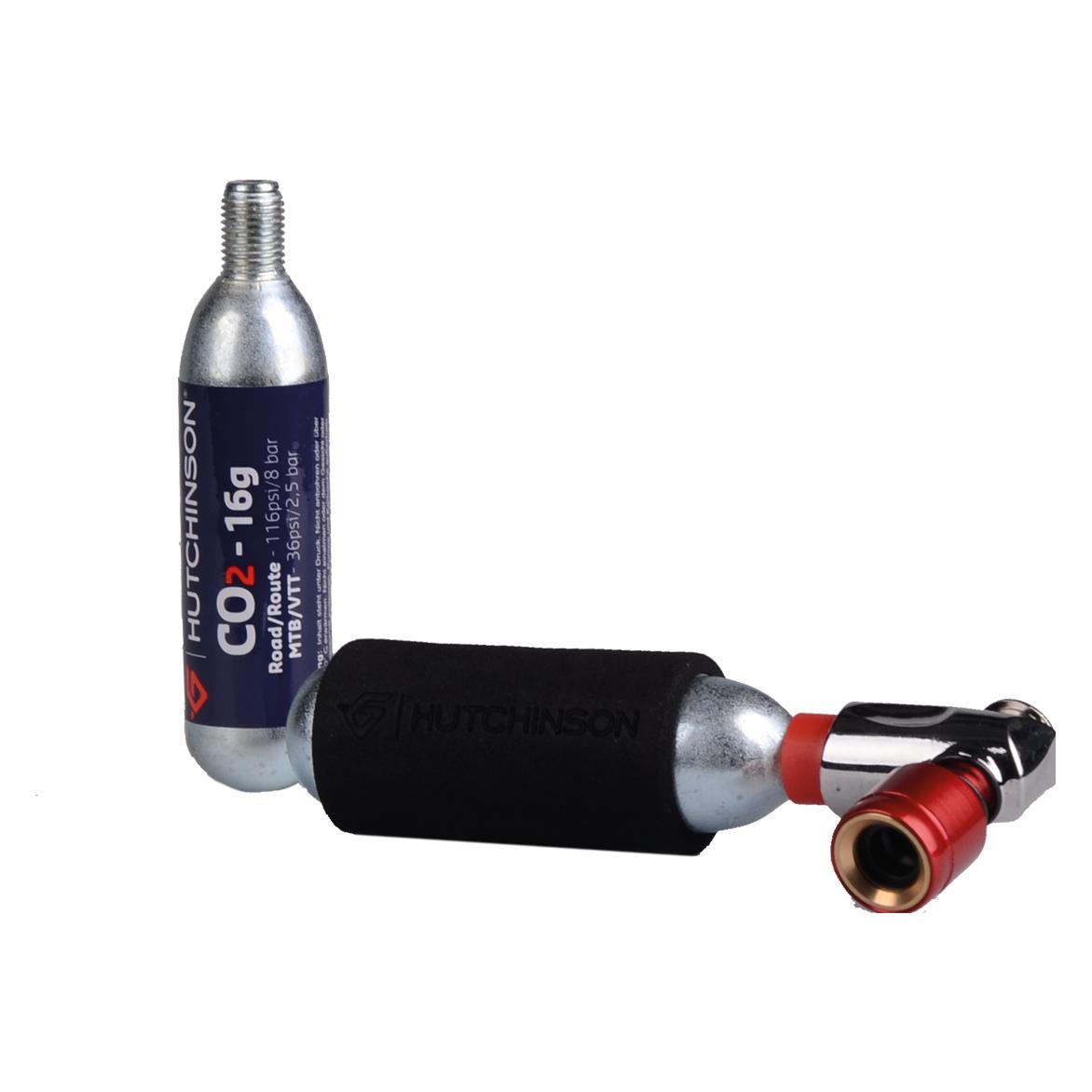 Hutchinson Co2 Minipumpe, INFLATOR Kit, Presta/Schrader inkl. 2 Patronen (22755313)