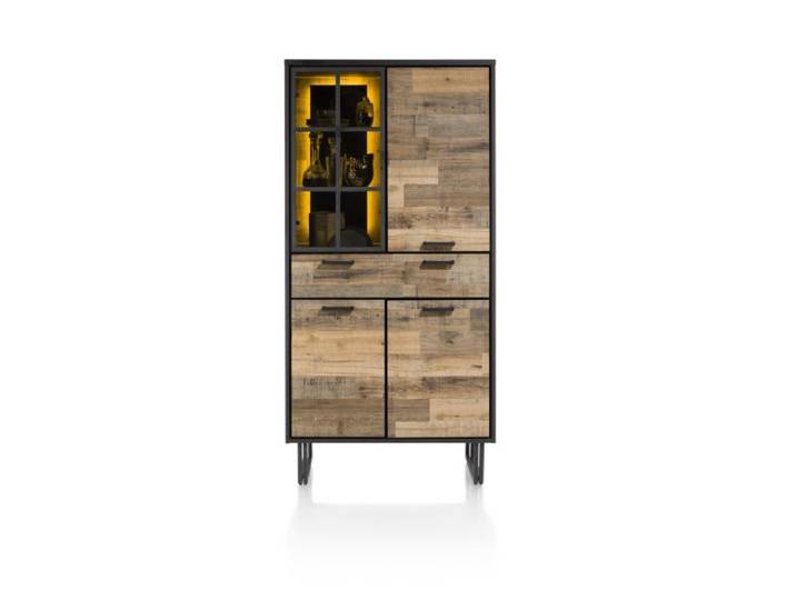Henders & Hazel Avalon Schrank mit LED 3 Türen+1 Lade+1 Glastür