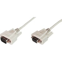 Serielles Datatransfer Verlängerungskabel, D-Sub9 (Stecker) > D-Sub9 (Buchse) beige, 3 Meter