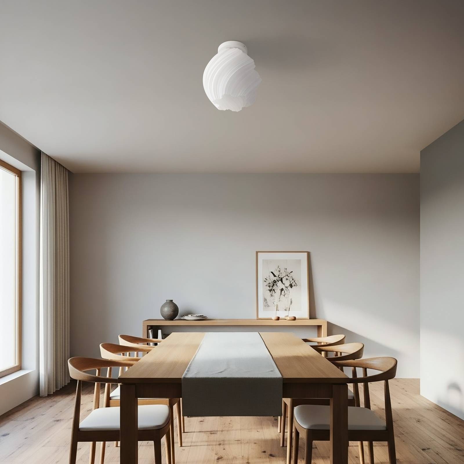 Ceiling Light Nuvia Lindby, dimmable, White / opal, Living / Dining Room, Modern, Ceiling Light