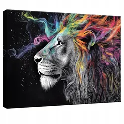 LEINWANDBILD Abstrakt Löwe Wohnzimmer Modern 60x40