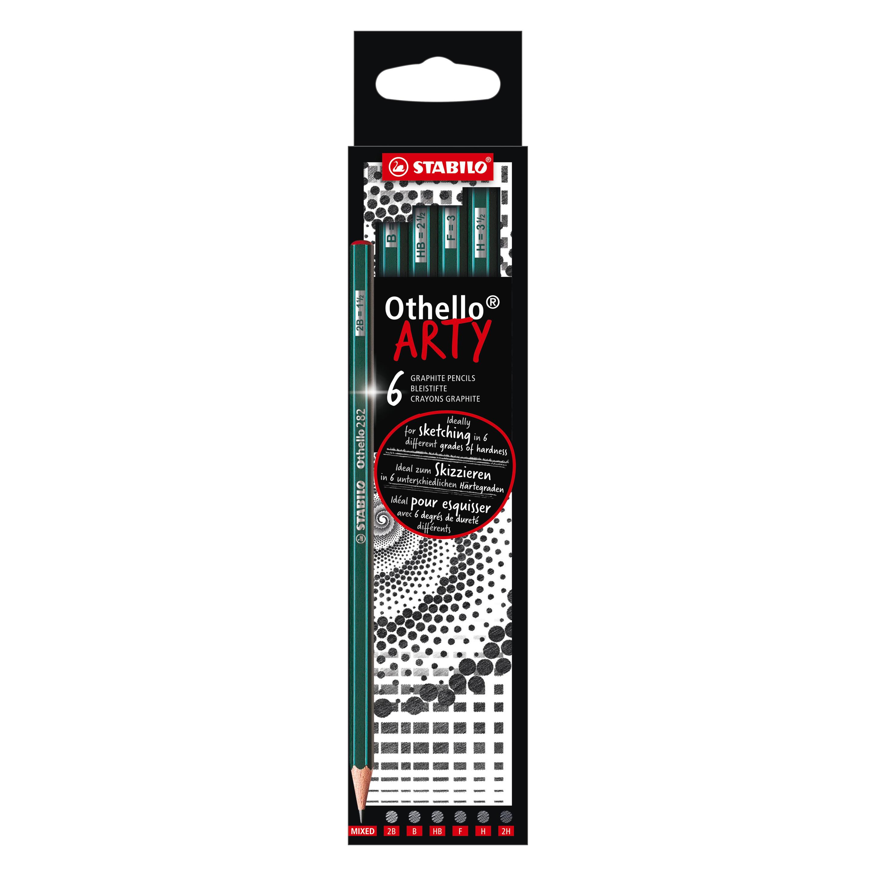 Stabilo Othello Bleistifte Arty (3 mm, 2B, 3B, 4B, 6x) (282/6-21-3-20)