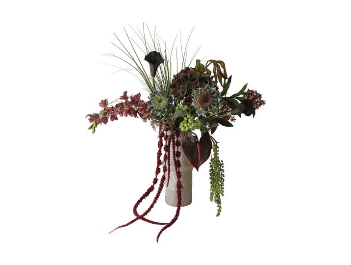 Botané Bouquet artificiel Woodland Nocturne Calla-anthurium-hortensia-tournesol d’automne, 112 cm, 14 pièces
