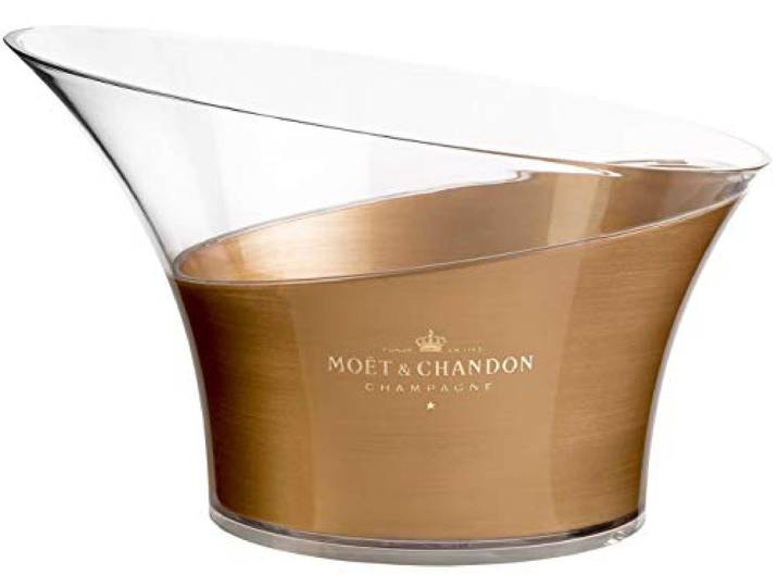 Moët & Chandon Eiswanne Champagner Flaschenkühler Double Magnum Size für mehrere 0.75l, zwei 1.5l oder eine 3 Liter Jeroboam Flasche Gold Transparent