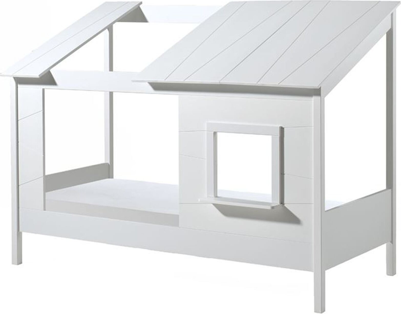 Baumhaus Bett Katalyn 214x105x159 Kinderbett MDF+Massivholz Weiß