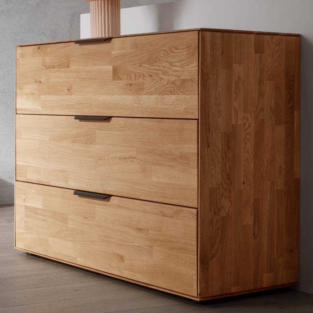 Pharao24.de Dielenkommode Echtholz Kommode in Wildeichefarben 84 cm hoch