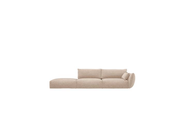 4-Sitzer Design Sofa Clau mit Ottomane Chenille Beige chosen by Bloomingloft