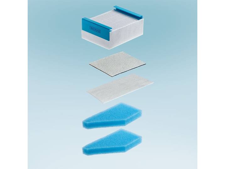 THOMAS Filter-Set HEPA 13 Pollenschutz-Filtersystem , weiß (weiß, blau), Filterkartuschen, mit Aktivkohlefilter, Filter-Set