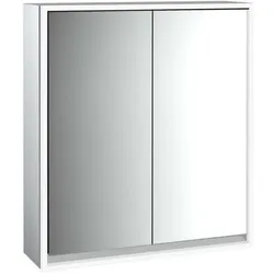 Emco Loft Aufputz-Lichtspiegelschrank 979805104 600x733mm, LED umlaufend, 2-türig, aluminium/Spiegel