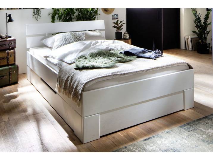 Bett mit Schubkästen 160x200cm 'Alice' Fichte weiß