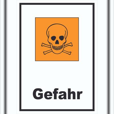 HB-Druck Schild Gefahrensymbol giftig Gefahr Totenkopf hochkant A4 (210x297mm)