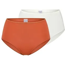 Schiesser 2P Modal Essentials Midi Slips Orange/Weiß Modal 40 Damen