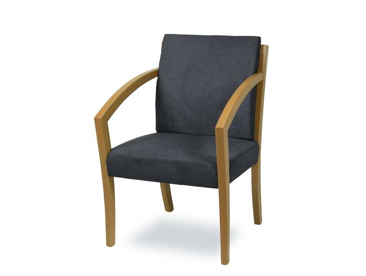 Esszimmerstuhl HOME AFFAIRE G98 George Armlehnstuhl, Sessel, in 3 Gestellfarben Made in Italy , grau (dunkelgrau, natur, dunkelgrau), B:58,5cm H:87cm T:65cm, Massivholz, Stühle, Esszimmerstuhl, Extra-confort, Fleckenabweisendes Gewebe, Massivholz
