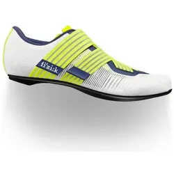 Fizik, Herren, Veloschuhe, Vento Powerstrap Aeroweave Carbon - Rennradschuhe (44), Weiss, Gelb