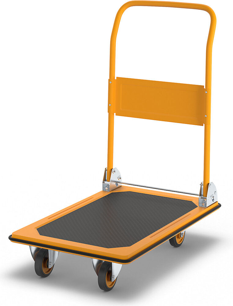 kaiserkraft Profi-Plattformwagen, Tragfähigkeit 170 kg, melonengelb