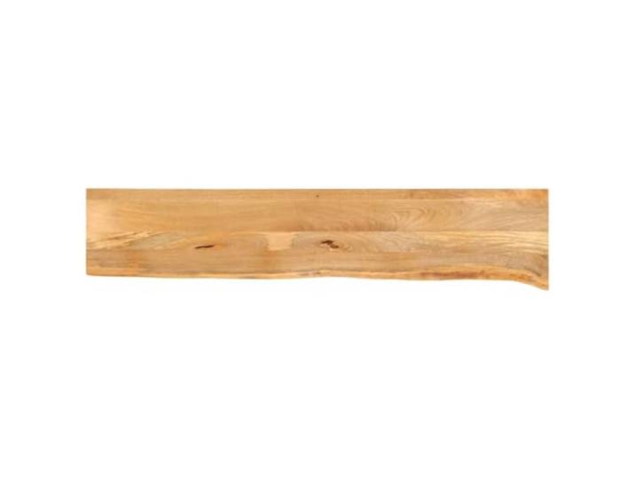 Tischplatte mit Baumkante 160x30x3,8 cm Massivholz Mango Ersatz Tischplatte, robuste Mango Holzplatte, rustikaler lebendiger Rand, feuchtes Tuch zur Reinigung