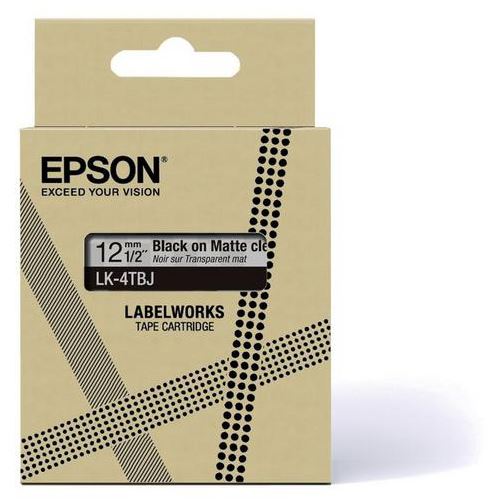 Epson LabelWorks LK-4TBJ - Schwarz auf Matt-Transparent - Rolle (1,2 cm x 8 m) 1 Kassette(n) Hängebox - Bandkassette - für LabelWorks LW-C410