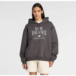 NEW BALANCE Damen Kapuzensweat Trackside Fleece Hoodie, Größe L in Schwarz 616