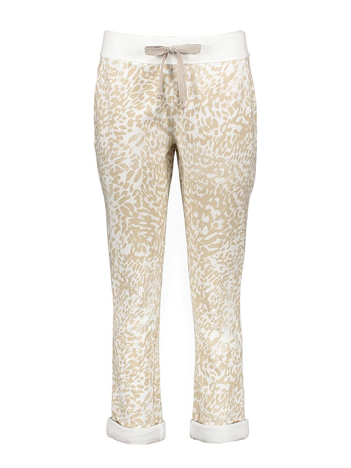 Juvia Sweathose in Beige/ Weiß - S