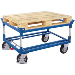 VARIOfit Paletten-Fahrgestell sw-870.507, 1210 x 1010 mm, Vollgummi-Rollen, Tragkraft 1200kg