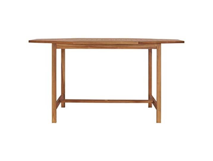 TUERYAFEK Teakholz Esstisch 150x150x75 cm Massiv Wasserbasiertes Finish, 2,2 cm Tischplatte, 4x4 cm Beine, Indoor Outdoor