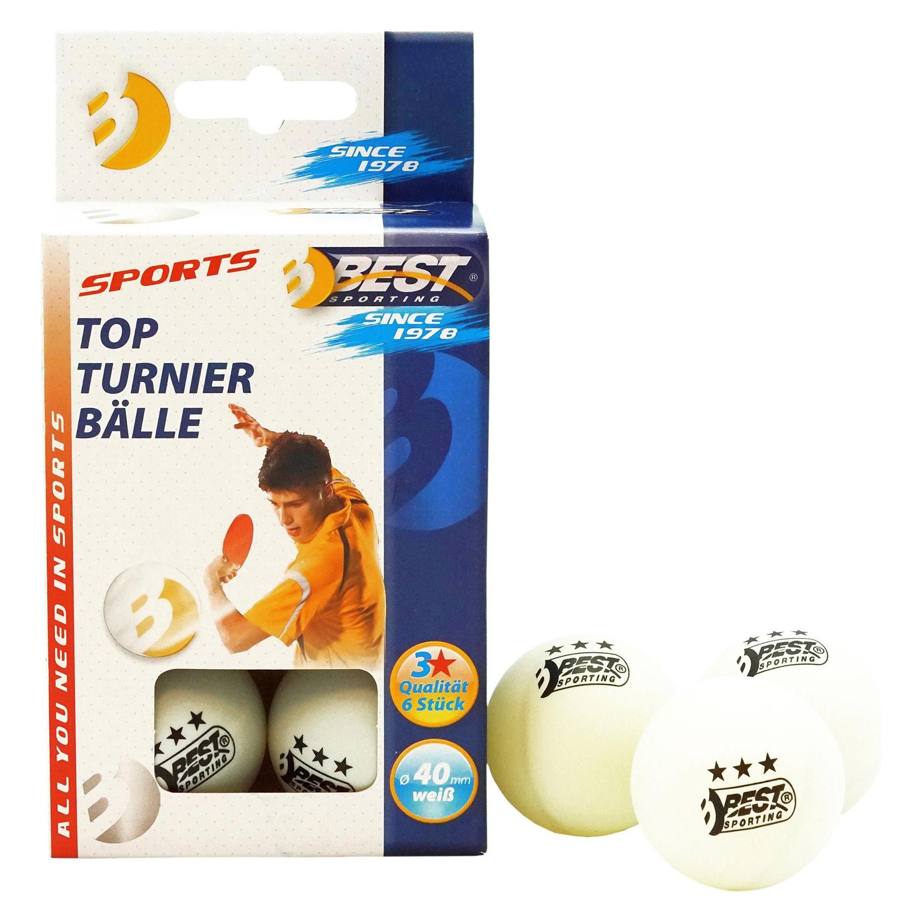 Best Sporting Tisch Tennis-Turnierbälle (6 Stk.) (23112)