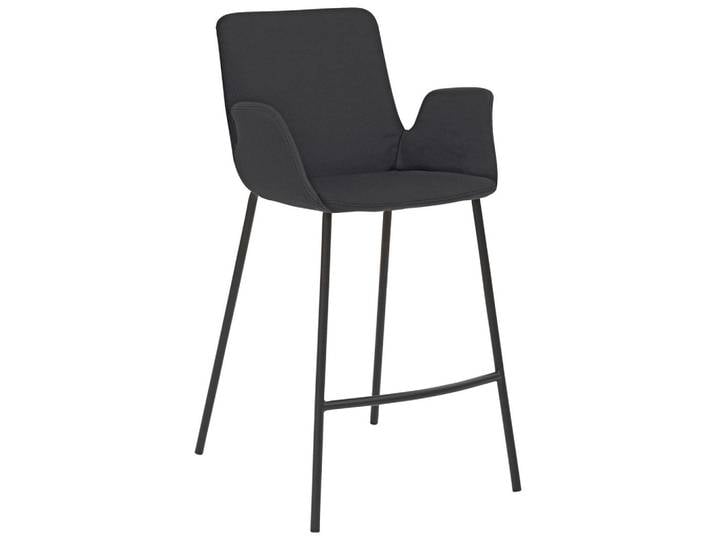 Novel Barhocker, Anthrazit, Schwarz, Metall, Rundrohr, 53x97x50 cm, Stoffauswahl, Esszimmer, Barmöbel, Barhocker