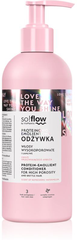 so!flow High Porosity Hair Protein-Emollient Conditioner après-shampoing fortifiant pour cheveux cassants et stressés 400 ml
