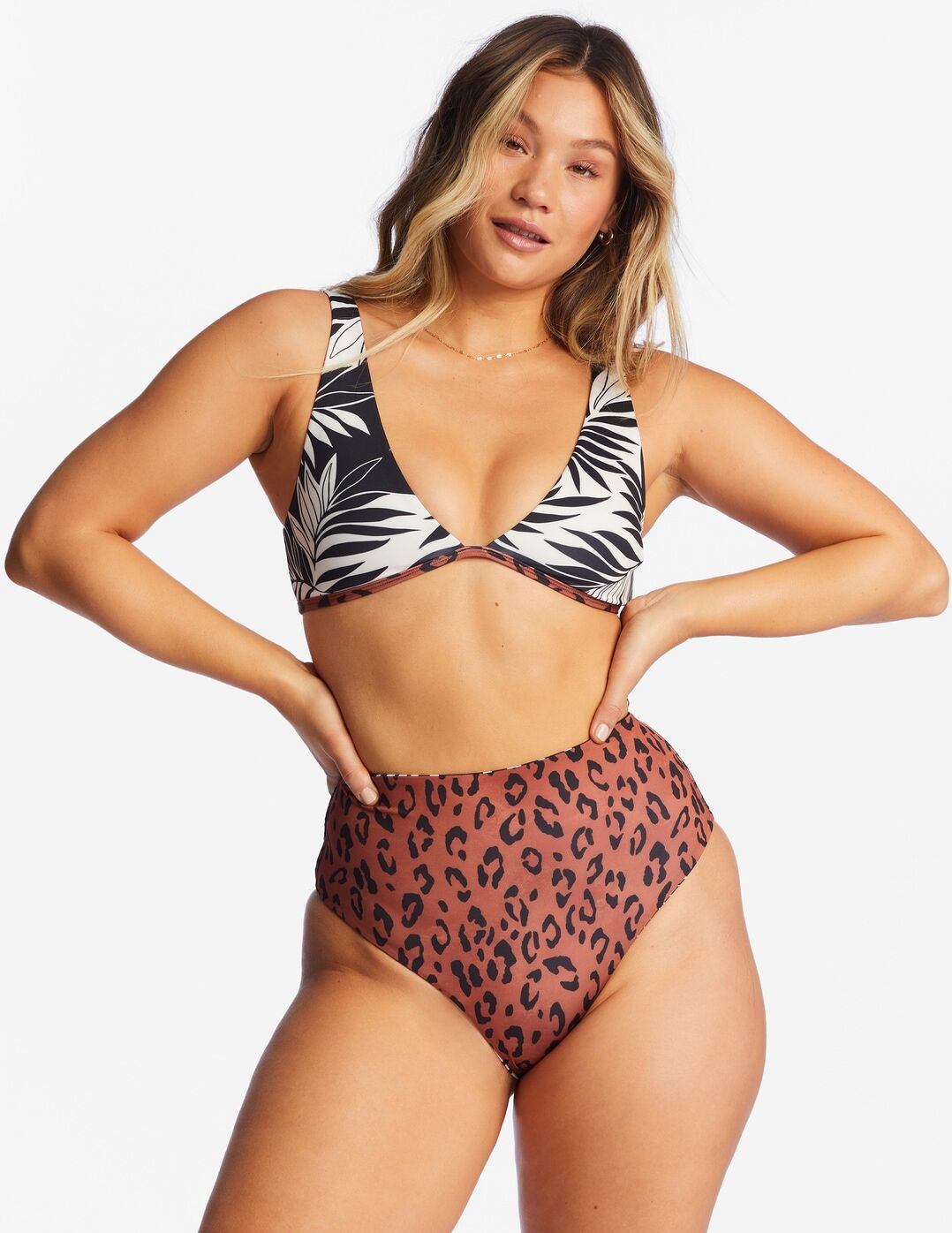 Bade-Shirt BILLABONG "Spotted In Paradise Ava", Damen, Gr. S, bunt (multi), Obermaterial: 85% Polyester, 15% Elasthan., Bikini-Oberteile Bade-Shirt multi S