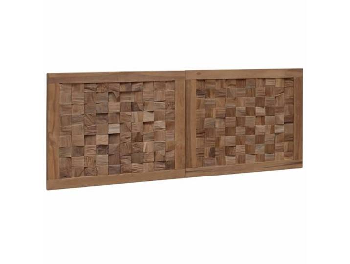 Makastle Bettkopfteil Massivholz Teak Natur 120x55 cm 3D-Effekt Design