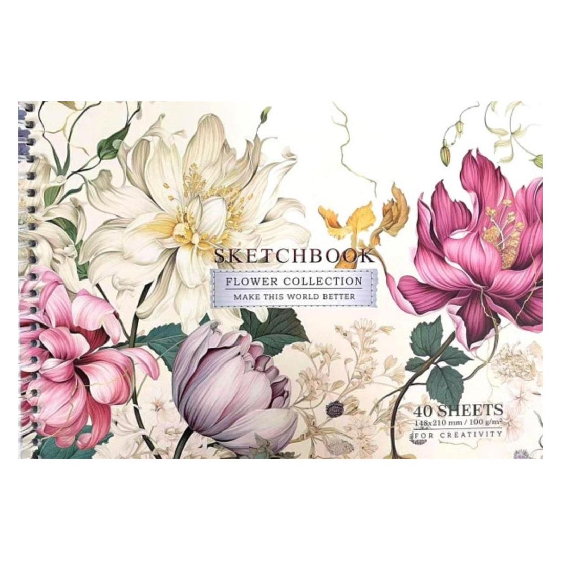 Skizzenbuch A5/40K, Kreis, glatt, Blumen FRESH (A5) (49011156)