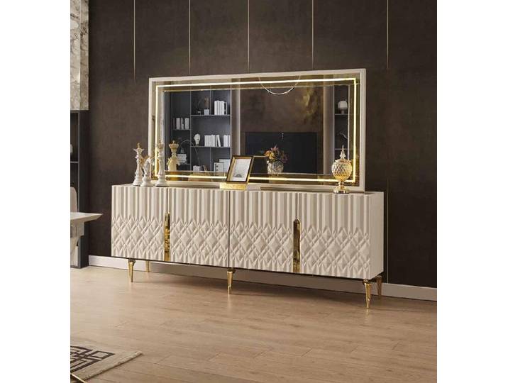 Xlmoebel Kommode Modern Set Kommode mit Spiegel 2 tlg Sofort (Kommode mit Spiegel, 1 St., Sideboard mit Spiegel)