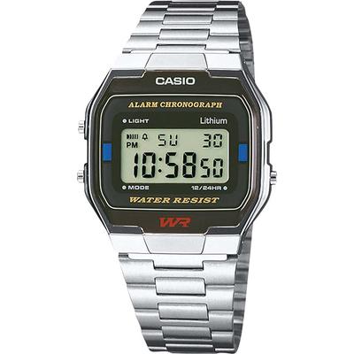 Chronograph CASIO VINTAGE "A163WA-1QES", silber (silberfarben), Armbanduhren, Damen, Chronograph, Quarzuhr, Armbanduhr, Damen, Herren, digital, retro, Stoppfunktion