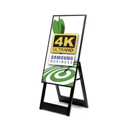 Digitaler Kundenstopper 43" TrendLine schwarz - mit SAMSUNG 24/7 Digital Signage Display inklusive Mediaplayer