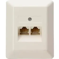 Kopp 33369405 UAE-Anschlussdose für Telefon-/Datentechnik, 8 Pole belegbar, 2 getrennte Anschlüsse, Farbe: weiß  - 2 Stück