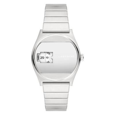 Quarzuhr LIEBESKIND BERLIN "Vinyl Vision", silber (silberfarben), Armbanduhren, Damen, Quarzuhr, Armbanduhr, Damenuhr, Edelstahlarmband, analog