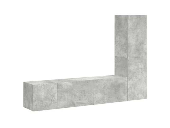 LMTYOENFG 3-TLG TV-Schrank-Set Wandmontage Betongrau Holzwerkstoff Wandhängendes Lowboard Set in Betongrau für Wohnzimmer und Schlafzimmer mit reichlich Stauraum für Mediengeräte.