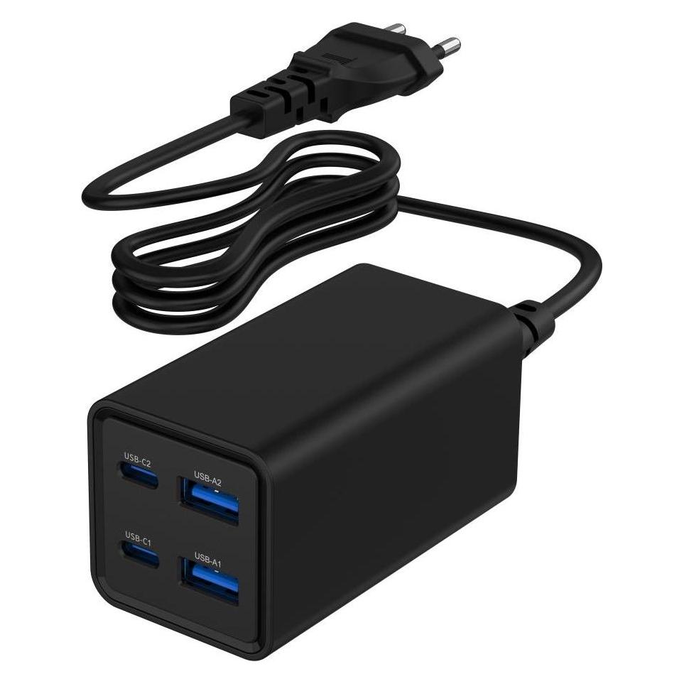 Gembird CHARGER USB UNIVERSAL 4P 65W/TA-UC-2A2C-PD65-01-BK (65 W, 4 Ports) (TA-UC-2A2C-PD65-01-BK)