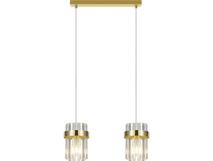 Moderne Hängeleuchte, Goldstreifen, 40 cm, dekorative Glasschirme, 2xE14 10W, VETRO Light Prestige
