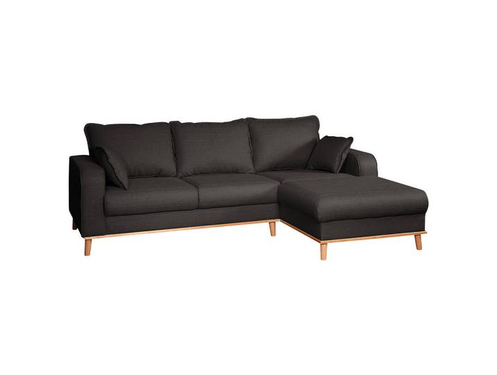 Ecksofa, Dunkelgrau, 230x150 cm, Textil, 4-Sitzer & L-Form, Livetastic