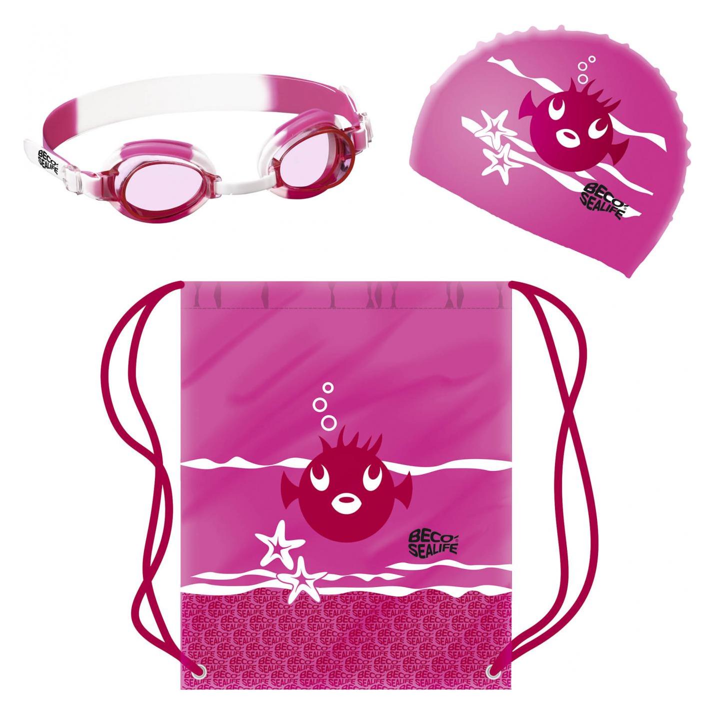Beco Swimming set SEALIFE: googles + cap + bag 96054 4 pink (96054-4)