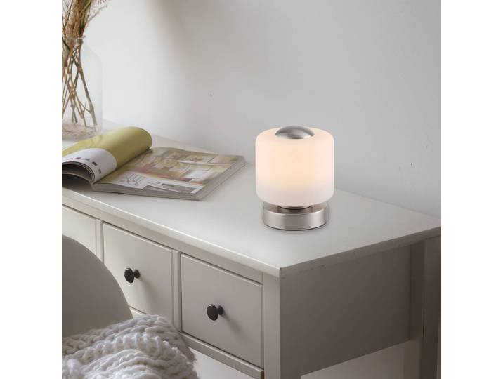 Paul Neuhaus LED Tischlampe Bota, dimmbar, alu / grau / zink, für Wohn- / Esszimmer, Metall, Modern