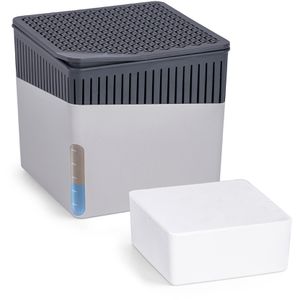 Wenko Luftentfeuchter Cube 50221100, Granulat, 2 Liter in 24 Stunden, grau, 1kg, nachfüllbar, bis 80 m³