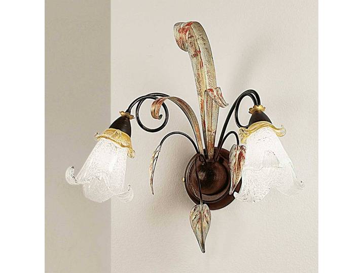Lam Wandleuchte GIUSEPPE, dimmbar, braun / rost, für Wohn- / Esszimmer, Metall, Florentiner