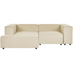 2-SITZER-ECKSOFA Leinen beige linksseitig Aprica