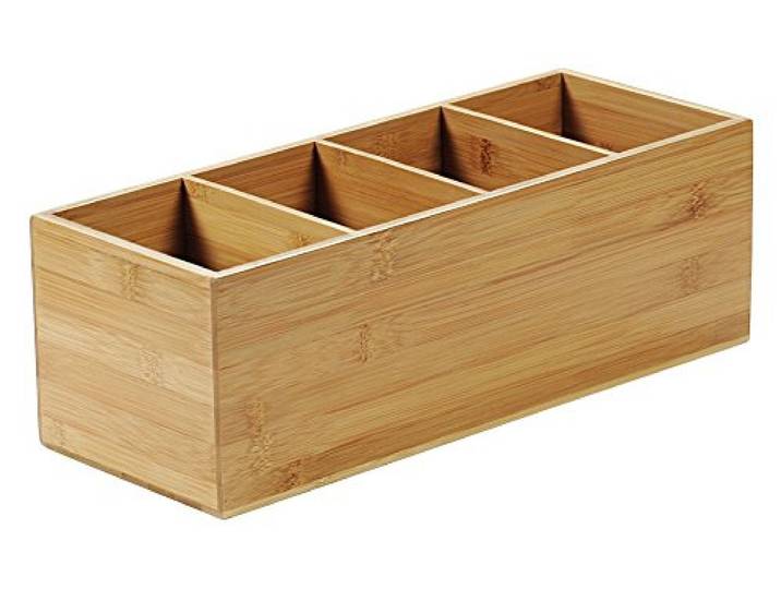 Kesper 70850 - Range-couverts avec 4 compartiments - En bambou certifié FSC