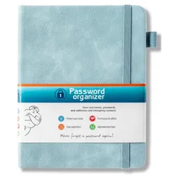 Gadget Master Password Organizer, 130 Seiten, alphabetisch sortiert, Hardcover, Stiftschlaufe