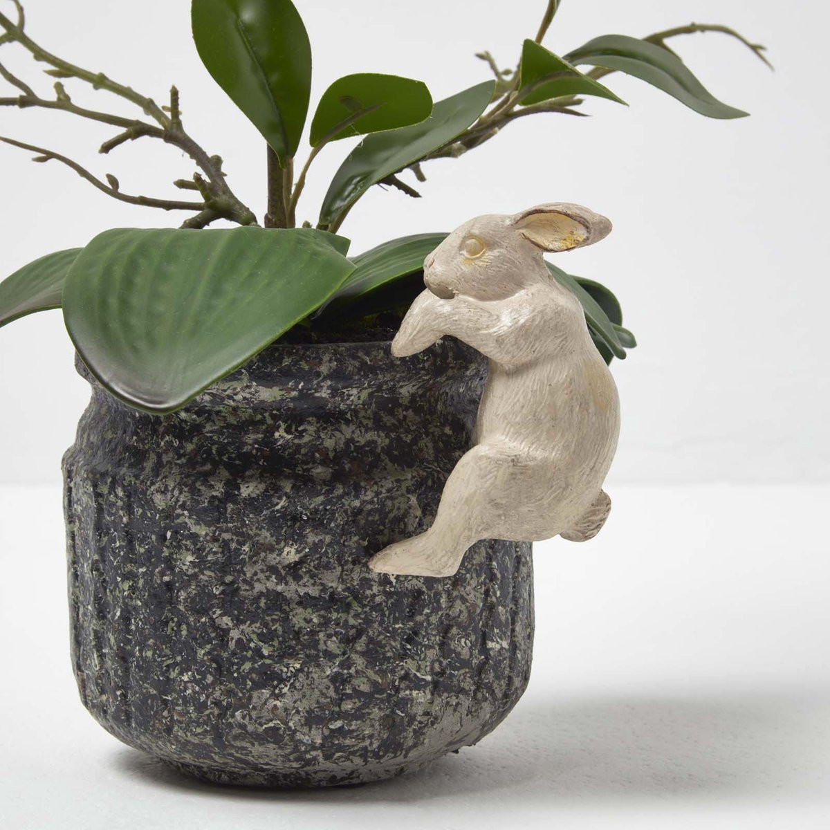 Homescapes Konijnen bloempothanger decoratief figuur voor tuin en buitenruimte