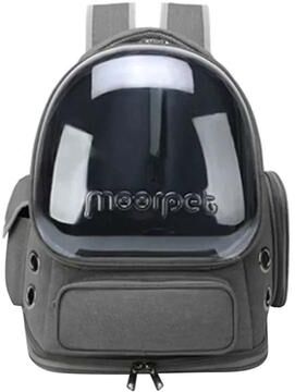 Uplift Essentials Transparent Pet Carrier Backpack For Cats And Small Dogs With Breathable Design grey